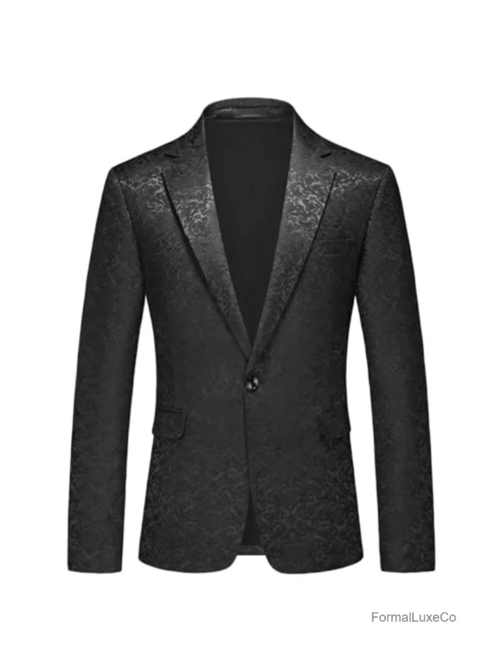 Men's Slim Fit Paisley Blazer One Button Dress Suit Jacket